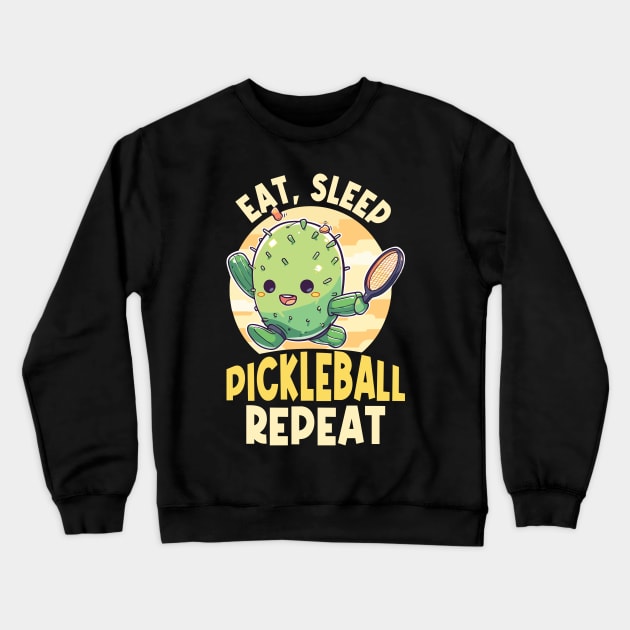 Eat Sleep Pickleball Repeat Funny Pickleball Lover Crewneck Sweatshirt by Rosemat